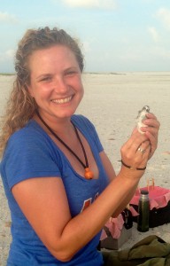 Jessica Henkel with Semipalmated Sandpiper